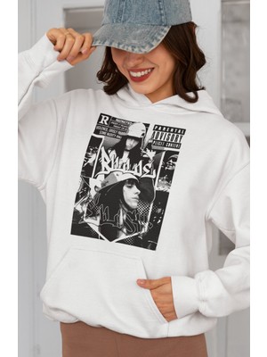 Sevbano Tasarım Billie Eilish Baskılı Unisex Oversize Şarkıcı Hoodie