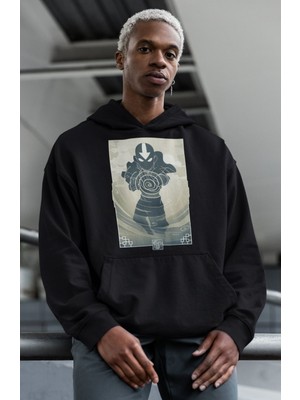 Sevbano Avatar The Last Airbender Yazılı Unisex Oversize Anime Karakter Hoodie