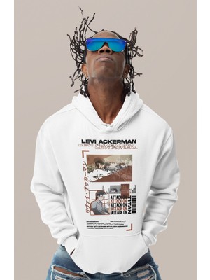 Sevbano Levi Ackerman Attack On Titan Baskılı Unisex Oversize Anime Dizi Karakter Hoodie