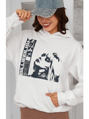 Sevbano Billie Eilish Baskılı Unisex Oversize Şarkıcı Hoodie