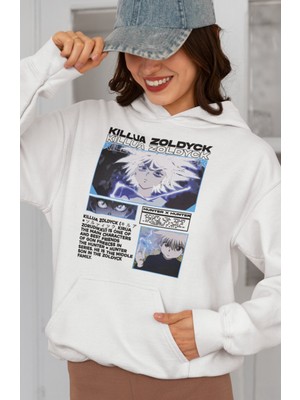 Sevbano Killua Zoldyck Baskılı Unisex Oversize Hunter x Hunter Anime Hoodie