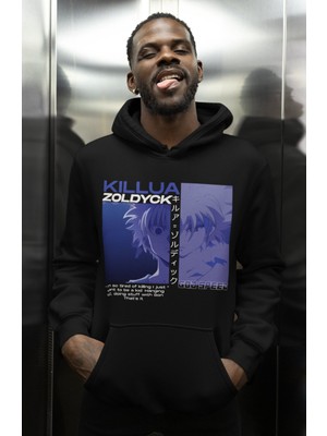 Sevbano Killua Zoldyck Baskılı Unisex Oversize Hunter x Hunter Anime Hoodie