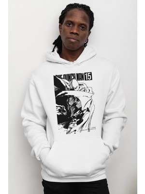 Sevbano Özel Tasarım One Punch Man 15 Baskılı Unisex Oversize Anime Hoodie