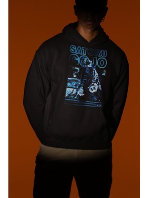 Sevbano Satoru Gojo Jujutsu Kaisen Baskılı Unisex Oversize Anime Hoodie
