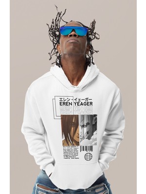 Sevbano Eren Yeager Attack On Titan Baskılı Unisex Oversize Anime Karakter Hoodie