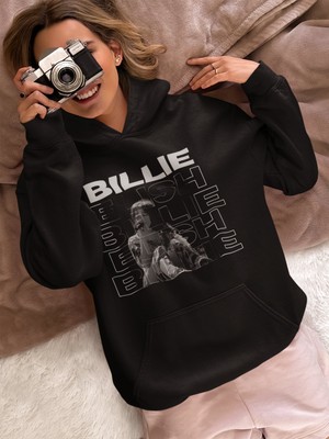Sevbano Billie Eilish Baskılı Unisex Oversize Şarkıcı Hoodie