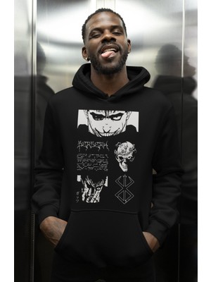 Sevbano Berserk Guts Baskılı Unisex Oversize Anime Karakter Hoodie
