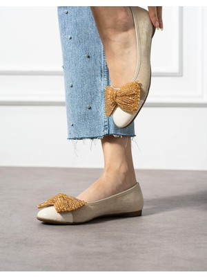 Emienza Sanız Süet,toka Detaylı Vegan Deri Sivri Burunlu Bayan Babet