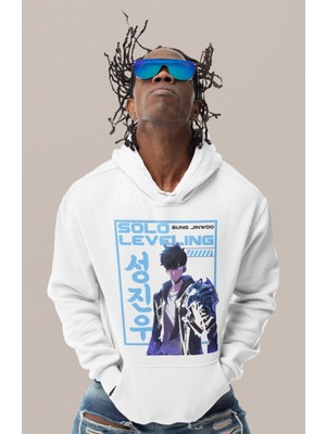 Sevbano Solo Leveling Sung Jin-Woo Baskılı Unisex Oversize Anime Karakter Hoodie