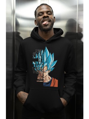 Sevbano Son Goku Dragon Ball Baskılı Unisex Oversize Anime Karakter Hoodie
