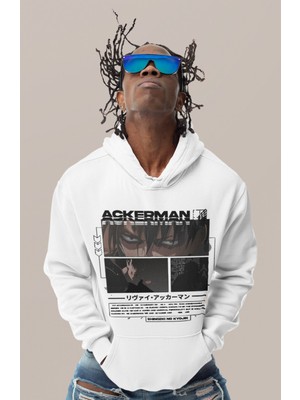 Sevbano Levi Ackerman Attack On Titan Baskılı Unisex Oversize Anime Karakter Hoodie