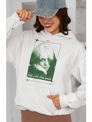 Sevbano Billie Eilish Baskılı Unisex Oversize Şarkıcı Hoodie