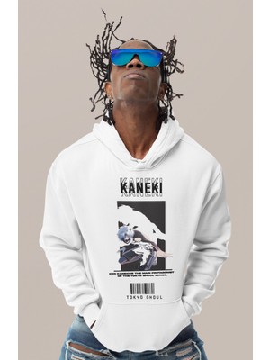 Sevbano Ken Kaneki Tokyo Ghoul Baskılı Unisex Oversize Anime Karakter Hoodie
