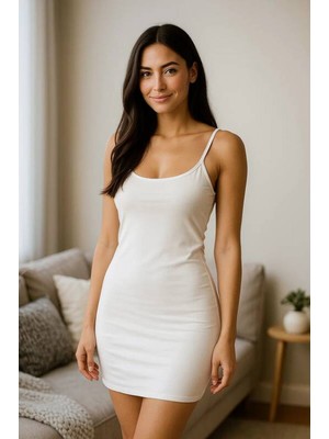 MiraLive Sade Şıklık Askılı Mini Elbise