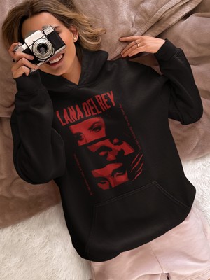 Sevbano Lana Del Rey Baskılı Unisex Oversize Şarkıcı Hoodie