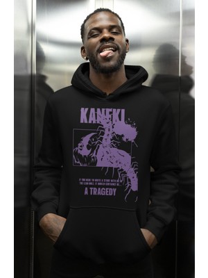Sevbano Ken Kaneki Tokyo Ghoul Baskılı Unisex Oversize Anime Karakter Hoodie