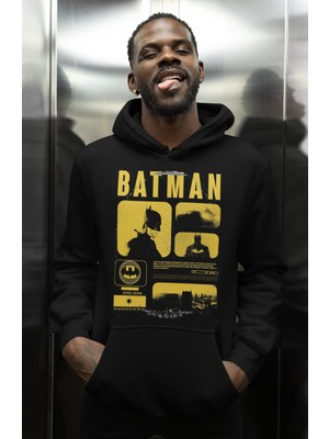Sevbano Özel Tasarım Batman Kahraman Baskılı Unisex Oversize Film Hoodie