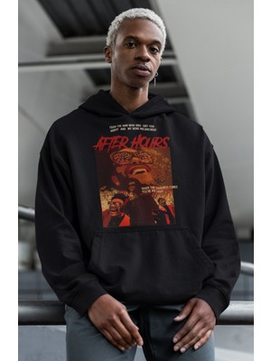Sevbano The Weeknd After Hours Rapper Baskılı Unisex Oversize Şarkıcı Hoodie