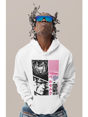 Sevbano Özel Tasarım Berserk Guts Baskılı Unisex Oversize Anime Karakter Hoodie