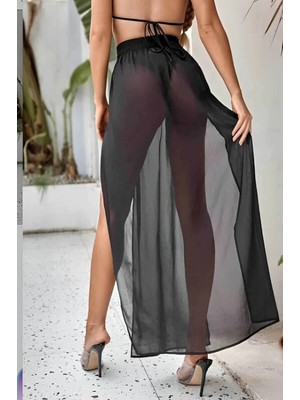 MiraLive Kadın Tül Pareo Etek Plaj Elbisesi