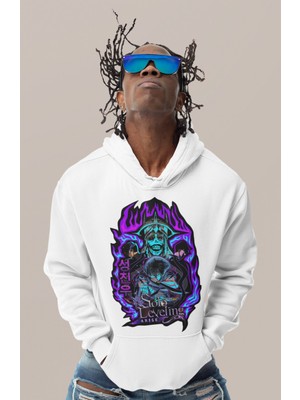 Sevbano Solo Leveling Arise Baskılı Unisex Oversize Anime Karakter Hoodie