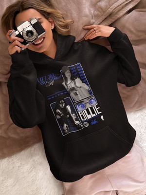 Sevbano Hit Me Hard And Soft Billie Eilish Baskılı Unisex Oversize Şarkıcı Hoodie