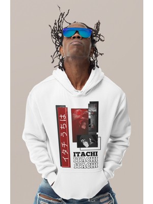 Sevbano Itachi Uchiha Naruto Baskılı Unisex Oversize Anime Karakter Hoodie