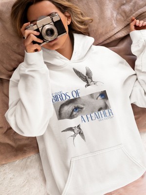 Sevbano Özel Tasarım Billie Eilish Baskılı Unisex Oversize Şarkıcı Hoodie