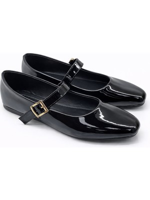 ModaFrato SH-950 Tokalı Babet Günlük Kadın Ayakkabı Mary Jane Ev Babeti