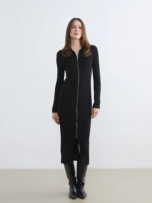 LC Waikiki Polo Yaka Fitilli Triko Elbise  (W5)