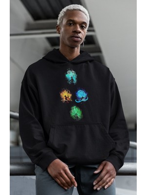Sevbano Avatar The Last Airbender Yazılı Unisex Oversize Anime Karakter Hoodie