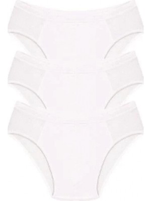 MiraLive Miray- Erkek Pamuk 3lü Beyaz Slip