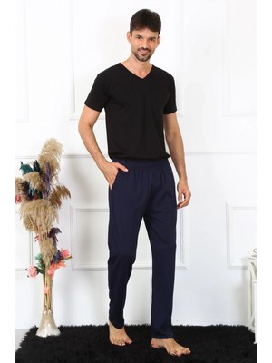 MiraLive Miray- Erkek Pamuk Lacivert Tek Alt Pijama