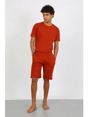 MiraLive Miray- Erkek Pamuk Lakost Alt Üst Kaprili Pijama Takım Kremit