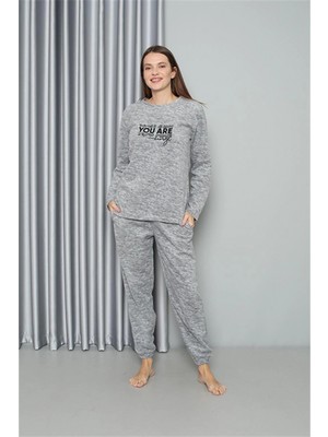 MiraLive Miray- Polar Kadın Pijama Takımı Gri