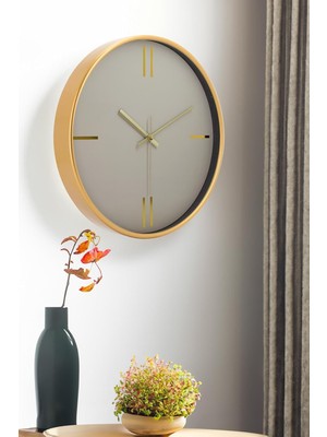 Hepta Collection Emores 30 cm Gerçek Cam Akar Saniye Sessiz Mekanizma Duvar Saati