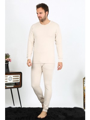 MiraLive Miray- Erkek Pamuk Krem Içlik Takım