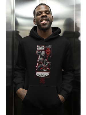 Sevbano Tasarım Berserk Guts Baskılı Unisex Oversize Anime Karakter Hoodie