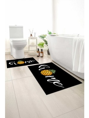 Monnhein 2 Li Banyo Paspası, Yumuşak Banyo Halısı, Kaymaz Tabanlı, Yıkanabilir - 60X100 - 50 X60