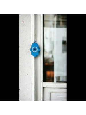 MiraLive Nazar Boncuklu Turkuaz Mavisi Rengi Fatma Ana Bereket Eli Cam Duvar Süsü