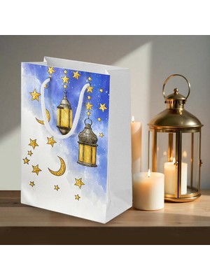 Muka Ramazan Temalı 26X40X8 cm Ip Saplı Karton Çanta 10LU Paket