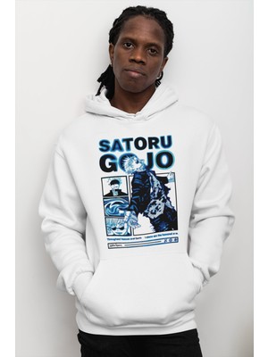 Sevbano Satoru Gojo Jujutsu Kaisen Baskılı Unisex Oversize Anime Hoodie