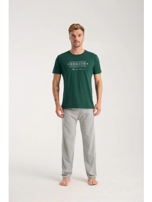 MiraLive Miray- Erkek Yeşil Kısa Kol Pijama Takımı