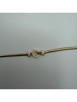 Mare Accessories Gold Taşlı C Harf Detaylı Bileklik