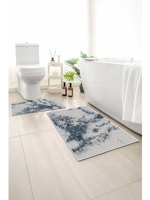Monnhein 2 Li Banyo Paspası, Yumuşak Banyo Halısı, Kaymaz Tabanlı, Yıkanabilir - 60X100 - 50 X60