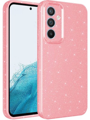 Marsilyan Galaxy S25 Fe Kılıf Kamera Korumalı Simli Lüks Zore Koton Kapak - Açık Pembe