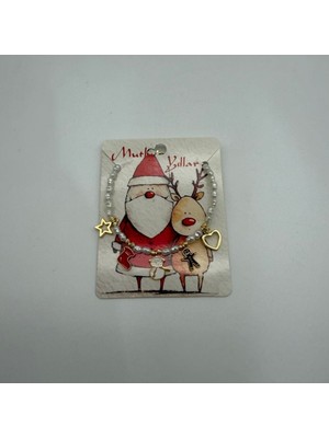 Mare Accessories Yılbaşı Figürlü Inci Detaylı Charm Bileklik