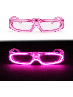 MiraLive Pembe LED Işıklı Parti Gözlüğü 3 Modlu – Glow - Gece Eğlence Gözlüğü (4887)