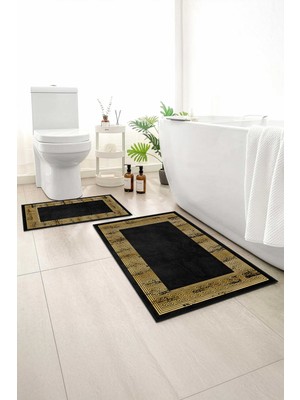 Monnhein 2 Li Banyo Paspası, Yumuşak Banyo Halısı, Kaymaz Tabanlı, Yıkanabilir - 60X100 - 50 X60