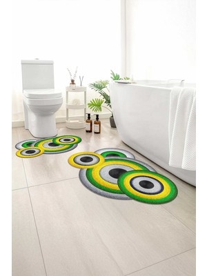 Monnhein 2 Li Banyo Paspası, Yumuşak Banyo Halısı, Kaymaz Tabanlı, Yıkanabilir - 60X100 - 50 X60